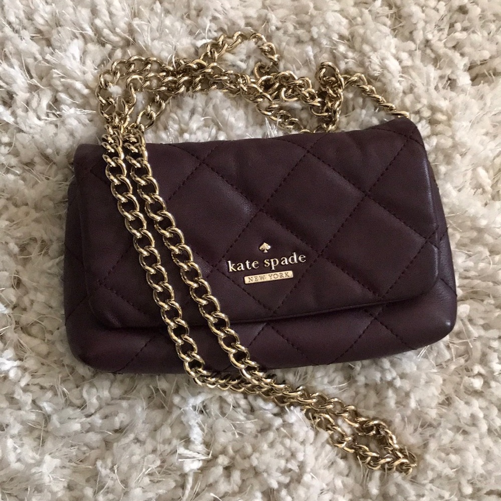 KATE SPADE mulled wine leather crossbody bag